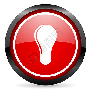 白色背景上的光灯灯泡圆红色闪光图标玻璃活力电话灯光创新工程电气网络回收互联网图片