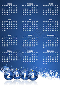 2013年新日历年 有圣诞节球图片