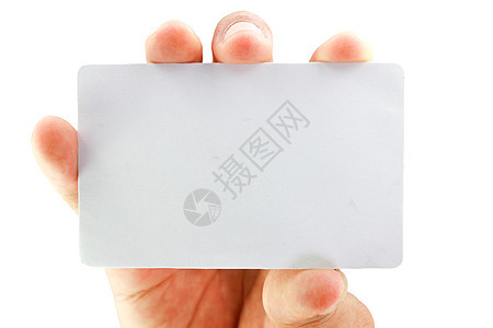 白色背景上的空白名片推销员卡片成功手势管理人员金融身份公司展示男性图片