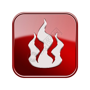 Fire 图标红色 在白色背景上隔离图片