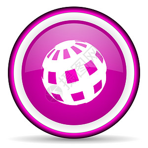 白色按钮素材白色背景上的地球紫色闪光图标行星粉色服务电讯钥匙电话互联网技术旅行网站背景