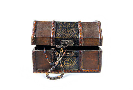 宝藏箱手镯胸部木头秘密雕刻古董盒子珠宝宝藏项链图片