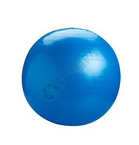 孤立的蓝体球或瑜伽球图片