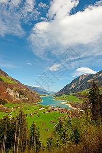 瑞士湖湖城市农场房子场地建筑学天空景观村庄旅游支撑图片