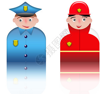 人民象征着警察和消防员图片