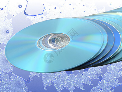 DVD 蓝色分形上的蓝碟盘蓝光堆叠图片