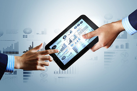 在企业的现代计算机技术互联网成就合作广告平衡进步商业报告战略手指图片