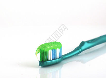 带牙膏的牙刷保健呼吸药品牙科卫生微笑塑料刷子衰变蓝色图片