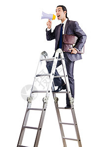 商务人士在白人上攀登职业阶梯工人男性工作男人生长公文包首席成功商业商务图片