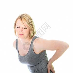 背痛的年轻女性图片