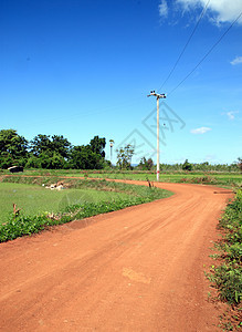 农村的土壤道路蓝色地球土地农场阳光农田场地环境曲线晴天图片