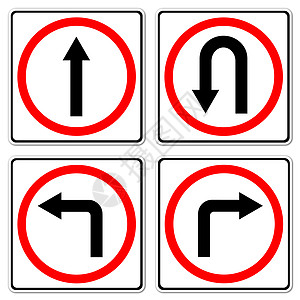 4个红圆交通标志牌图片
