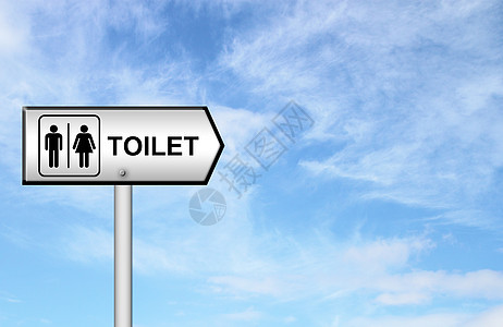 蓝色天空的厕所标志女士艺术民众房间洗手间夫妻木板男人卫生壁橱图片