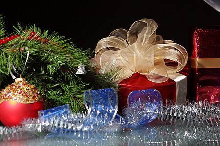 圣诞节装饰树枝季节问候语盒子丝带卡片艺术假期装饰品玩具图片