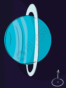行星天王星戒指星星太阳系卡通片太空涂鸦剪贴科学草图插图图片