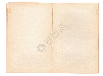 白色背景上孤立的旧书知识教育精装框架文学帆布破烂损害床单手稿图片