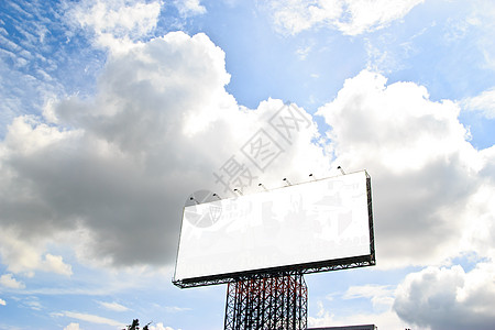 空空空白广告牌展示宣传城市路标公告控制板街道帆布蓝色账单图片
