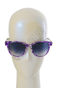 白色戴墨镜的时装概念海滩阳光太阳镜紫外线塑料玻璃晴天模型镜片运动图片