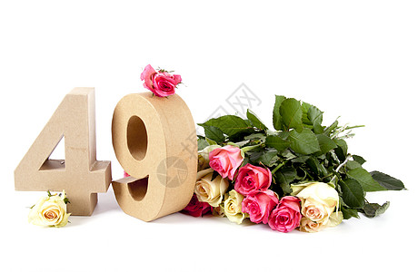 玫瑰床上年龄数字幸福工作室生日植物周年假期庆典红色纪念日粉色图片