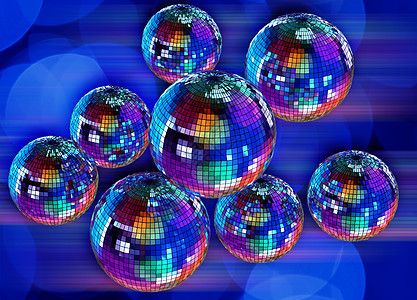带镜像迪斯科球的多彩有趣的背景庆典宇宙音乐圆圈娱乐迪厅派对夜店玻璃艺术图片