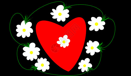 心脏花朵残像性别雏菊吸引力插图情人图片