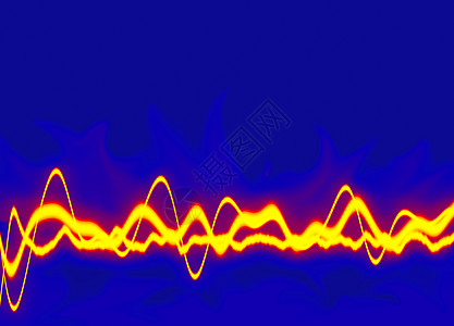 能源波浪技术电脑科学蓝色线条音乐黄色光环艺术烧伤图片