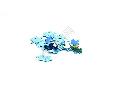 谜题合伙玩具漂浮团体商业游戏蓝色光束团队白色图片