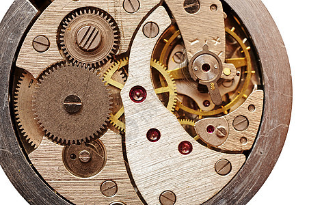 旧袖口观察机制手表古董技术红宝石运动金属宏观发条车轮测量图片