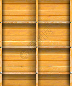 木壁上的空木板架盒子黄色房子空白控制板贮存商业店铺装饰木头图片
