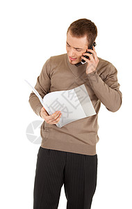 使用电话呼叫的文档文件夹管理器Name毛衣环境套装细胞商务人士工人职员文件夹经理图片