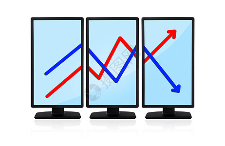 带有图示的三台监视器图片