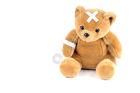 泰迪熊纱布患者卫生中心服务疾病孩子们动物毛皮玩具图片