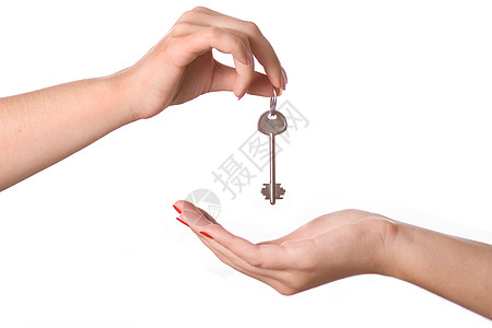 人的手和关键孤立的礼物手势销售房子金属钥匙财产女性公寓棕榈图片