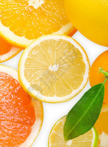 柑橘片混合营养柠檬绿色食物橙子黄色果汁饮食柚子水果图片