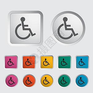 禁用的单个图标设计夹子帮助车轮按钮椅子元素病人座位蓝色图片