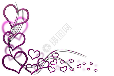 情人日卡卡片边界庆典流动横幅风格紫色漩涡装饰框架图片