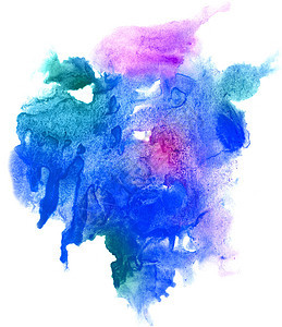 水彩手画背面的文摘插图绘画艺术白色创造力蓝色紫色刷子作品液体图片
