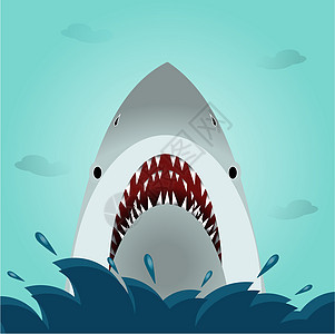 鲨鱼张嘴插图图片
