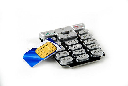 sim卡键盘和Sim卡工程卡片电话电子产品数字记忆电路矩阵细胞技术背景