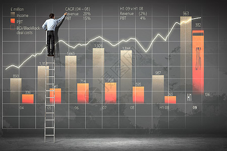 商务人士绘图图图数据成功想像力竞赛数字梯子商务领导男人蓝色图片
