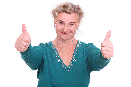 快乐的老太婆孤立白色喜悦老年皱纹母亲祖母女性退休头发灰色图片