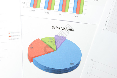 商业图表数据分析师数字生长统计预报利润市场白色床单背景图片