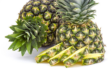 菠萝热带水平白色食物营养水果小吃饮食凤梨绿色图片