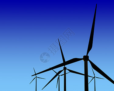 日落时的涡轮资源风车云景全球活力环境技术车站创新旋转图片