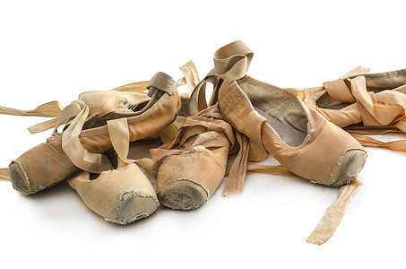 用过的芭蕾舞鞋团体舞蹈丝带文化艺术白色芭蕾舞鞋类演员图片