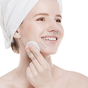 面部健康皮肤完美的年轻女性青年温泉女士身体快乐青少年脸颊奶油治疗护理美丽图片
