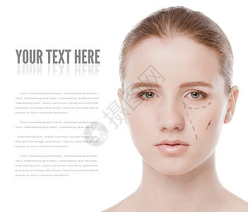美人用女性的面孔来画修补线美容师外貌药品眼睛程序线条考试诊所化妆品绘画图片