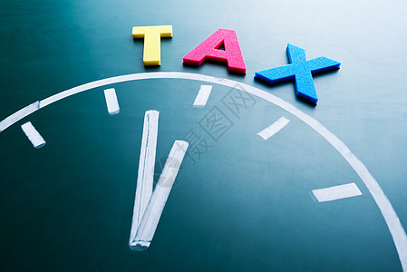 税收概念的时间日程国税局恐惧服务支付粉笔商业退款木板测量图片