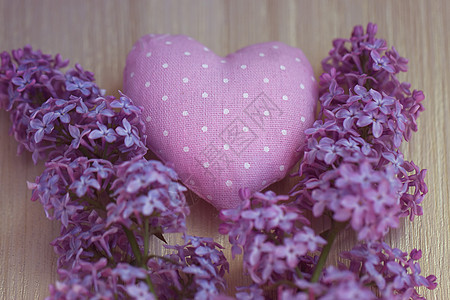 紧靠一列伊拉克的纺织心脏Polka点燃烧紫色浪漫周年桌子心形餐巾织物纪念日蜡烛图片