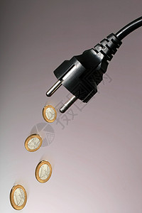 电力连接器金属经济收益花费棕色电缆电压商业现金金融图片